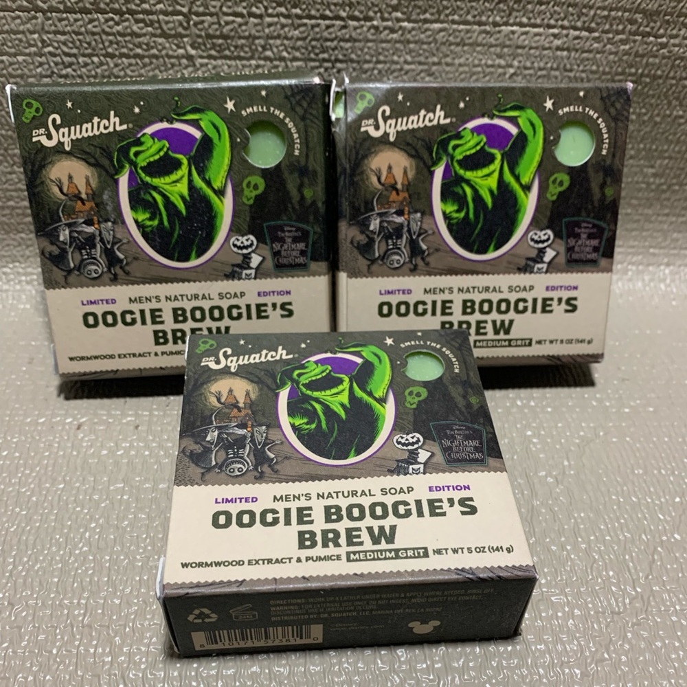 Dr. Squatch Oogie Boogie's Brew Natural Bar Soap Lot of 3 Medium Grit